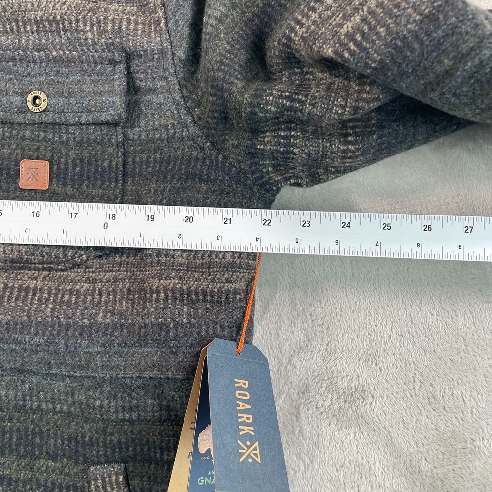 Roark Hebrides Jacket Men Medium Multi Military Striped Wool Blend Snap NWT $165 - Picture 7 of 12